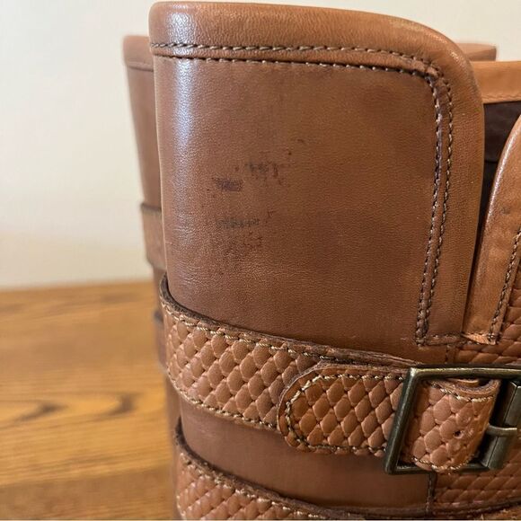 Roan “Date” Dark Tan/Light Brown Leather Riding Boots Size 6.5 - Picture 10 of 15